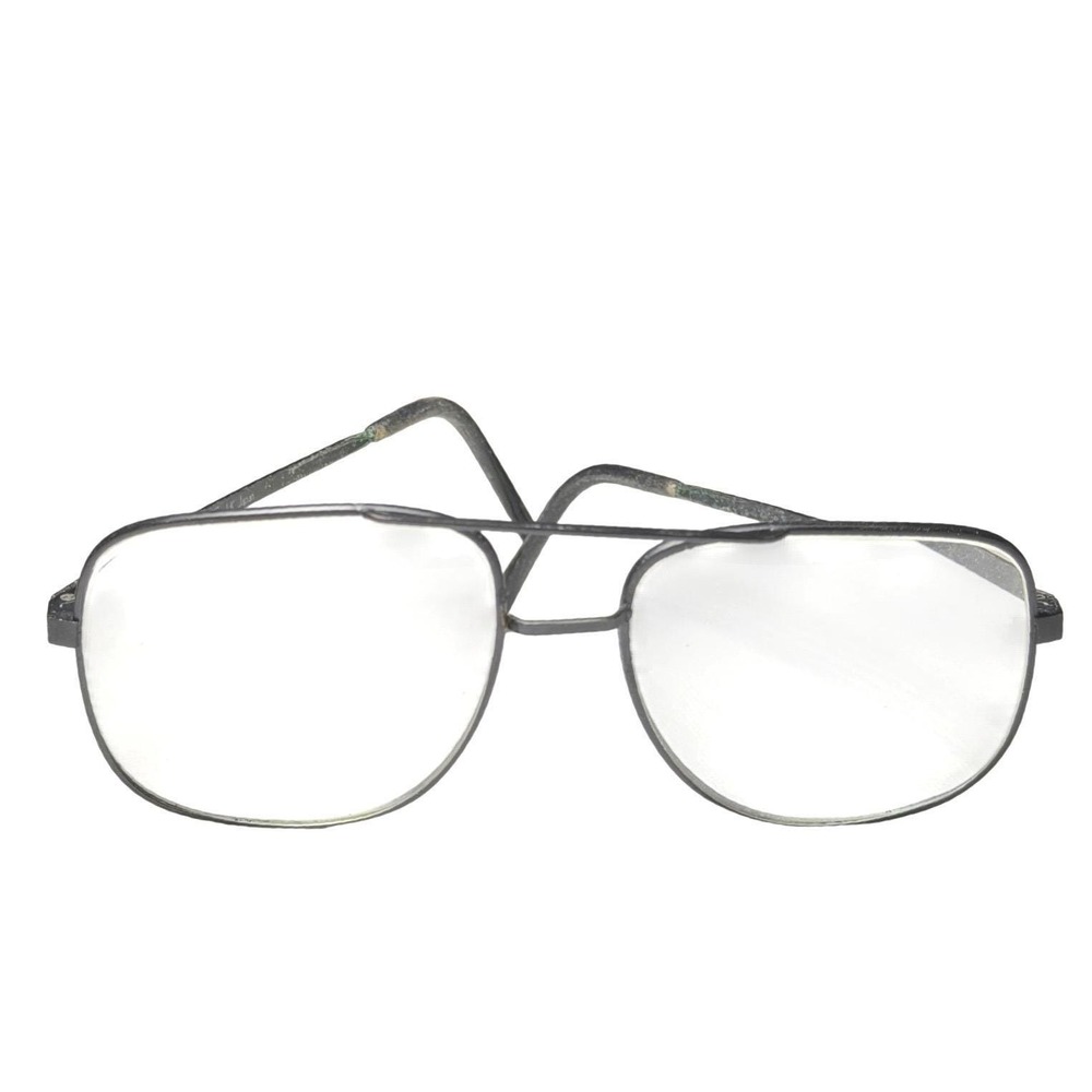 Vintage Magnivision +3.25 Reading Glasses Black Metal Aviator Frames Retro